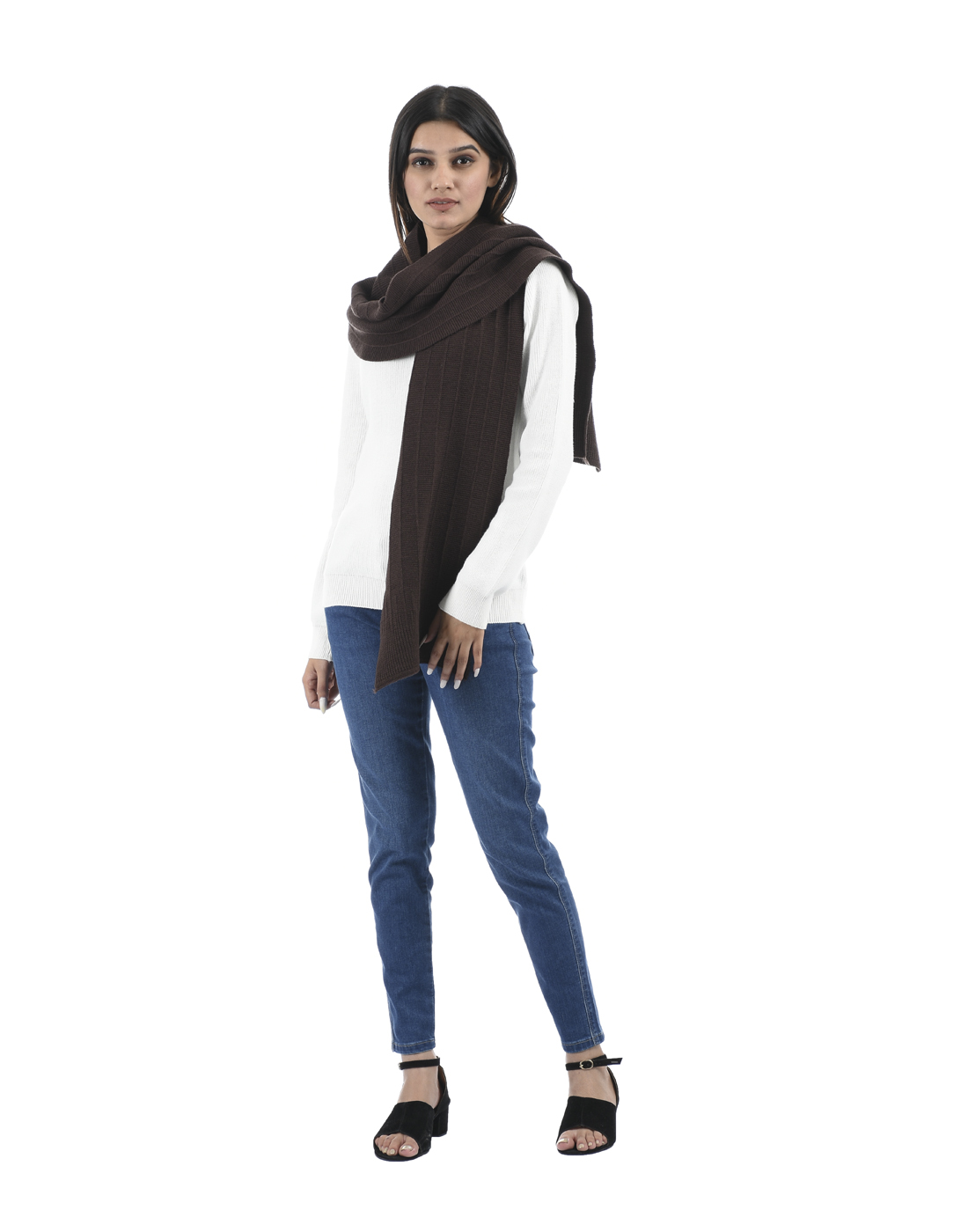 Portobello Wome Casual Wear Brown Muffler